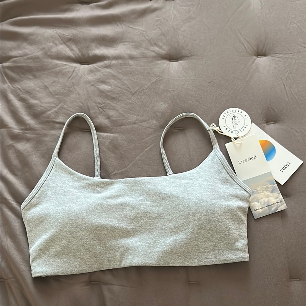 Vuori Halo Essential Bra Pale Grey Heather NWT